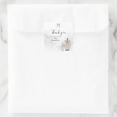 Black Coquette Minimalist Elegant 50th Birthday スクエアシール (バッグ)