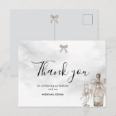 Black Coquette Minimalist Elegant 50th Birthday  ポストカード (正面/裏面)