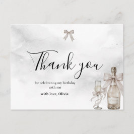 Black Coquette Minimalist Elegant 50th Birthday  ポストカード