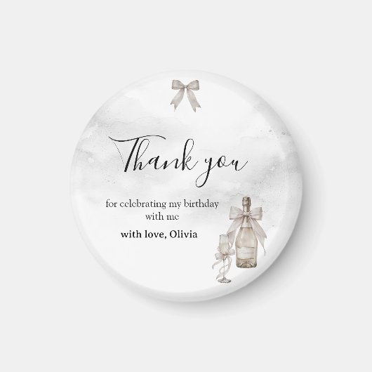 Black Coquette Minimalist Elegant 50th Birthday マグネット (正面)