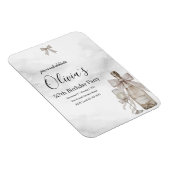 Black Coquette Minimalist Elegant 50th Birthday マグネット (右側)