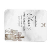 Black Coquette Minimalist Elegant 50th Birthday マグネット (横)