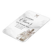 Black Coquette Minimalist Elegant 50th Birthday マグネット (左側)