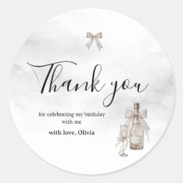 Black Coquette Minimalist Elegant 50th Birthday  ラウンドシール