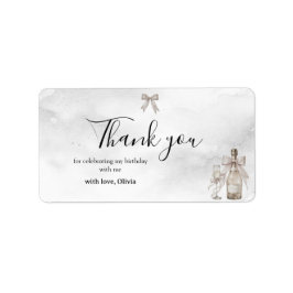 Black Coquette Minimalist Elegant 50th Birthday  ラベル