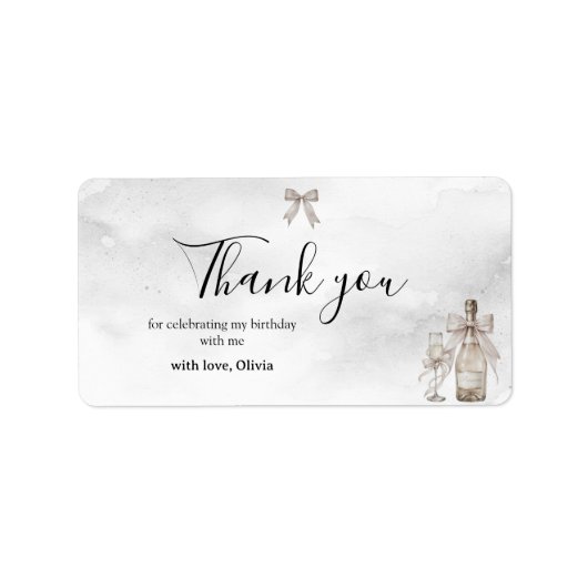 Black Coquette Minimalist Elegant 50th Birthday  ラベル (正面)