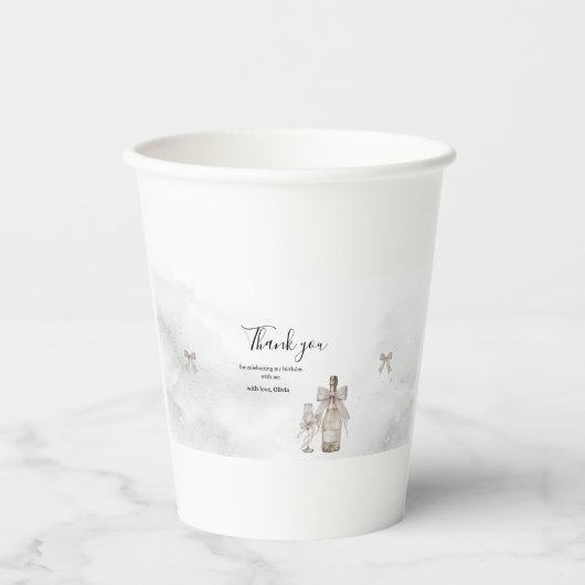 Black Coquette Minimalist Elegant 50th Birthday 紙コップ (正面)