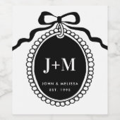 Black Coquette Monogram Charm  ワインラベル (シングルラベル)