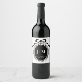 Black Coquette Monogram Charm  ワインラベル