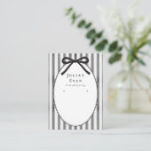 Black Coquette Preppy Stripe Jewelry Display 名刺 (スタンド正面)