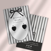 Black Coquette Preppy Stripe Jewelry Display 名刺
