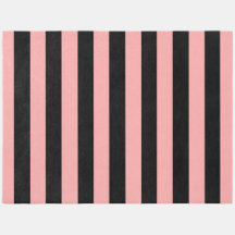 Black & Coral Pink Striped Outdoor Rug