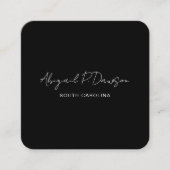 Black Corporate Company Script Custom スクエア名刺 (正面)
