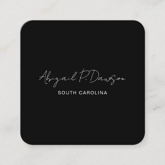 Black Corporate Company Script Custom スクエア名刺 (正面)