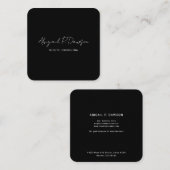 Black Corporate Company Script Custom スクエア名刺 (正面/裏面)