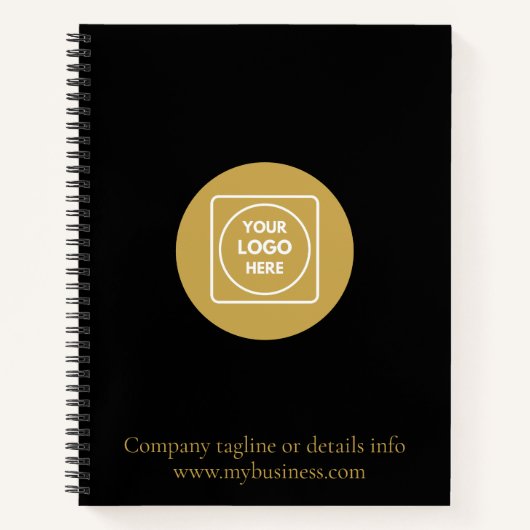 Black Corporate Logo Branding Business notebook ノートブック (正面)