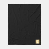 Black corporate logo custom company gift フリースブランケット (正面)