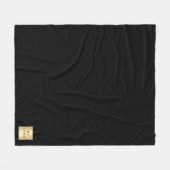 Black corporate logo custom company gift フリースブランケット (正面(横))