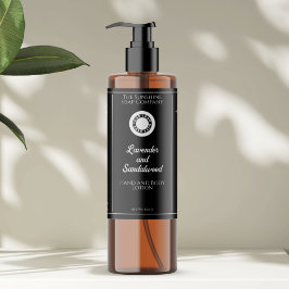 Black cosmetics bottle label with logo スパークリングワインラベル