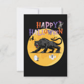 black cougar on halloween night invitation card (正面)