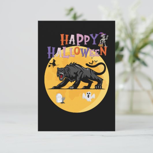 black cougar on halloween night invitation card (スタンド正面)