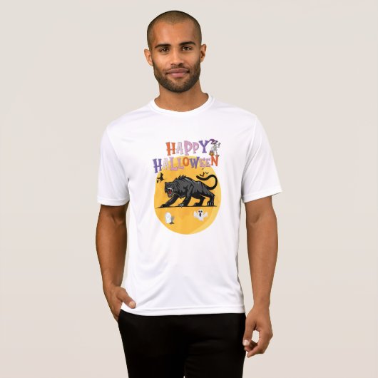 black cougar on halloween night tシャツ (正面フル)