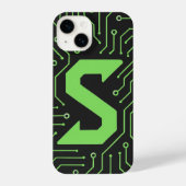 “Black Cover with Neon Green Lines Trendy iPhoneケース (裏面)