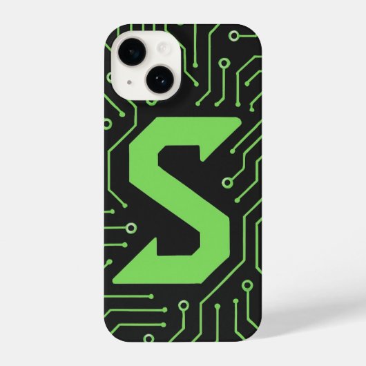 “Black Cover with Neon Green Lines Trendy iPhoneケース (裏面)