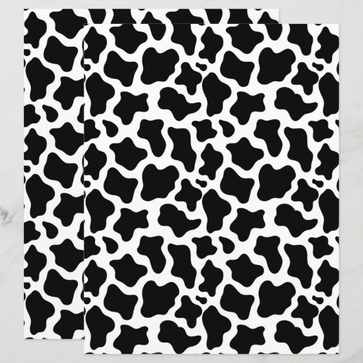 Black Cow Print Scrapbook Paper (正面/裏面)