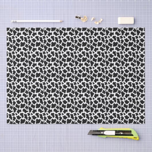 Black Cow Print Tissue Paper 薄葉紙 (クラフト)