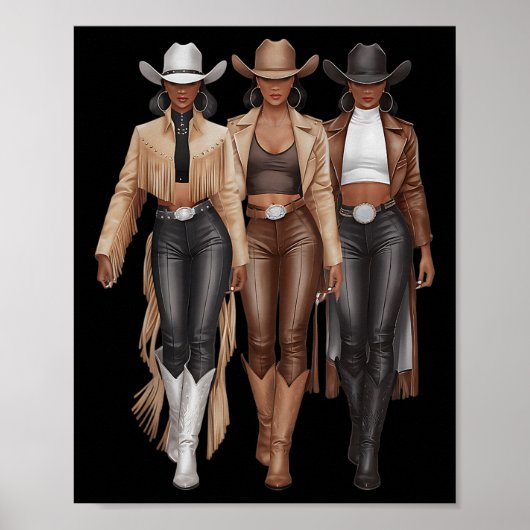 Black Cowgirl Western Rodeo Melanin Cowgirl  ポスター (正面)