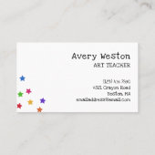 Black Crayons & Stars Teacher Kindergarten Tutor 名刺 (裏面)