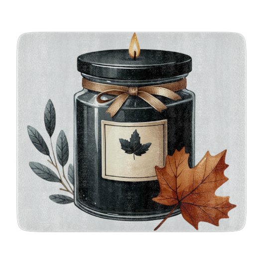 BLACK & CREAM FALL THEMED CANDLE カッティングボード (正面)