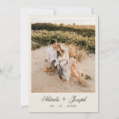 Black Cream Floral Boho Botanical Modern Wedding 招待状 (裏面)