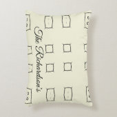 Black Cream Personalized Geometric Minimal Bedding アクセントクッション (正面(垂直))