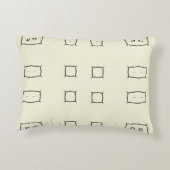 Black Cream Personalized Geometric Minimal Bedding アクセントクッション (裏面)