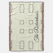 Black Cream Personalized Geometric Minimal Bedding スローブランケット (正面縦)