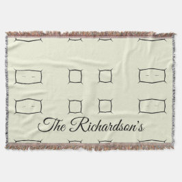 Black Cream Personalized Geometric Minimal Bedding スローブランケット