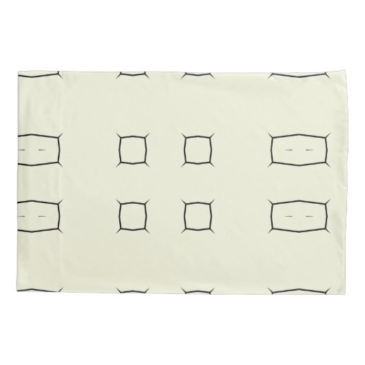 Black Cream Personalized Geometric Minimal Bedding 枕カバー (裏面)