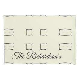 Black Cream Personalized Geometric Minimal Bedding 枕カバー