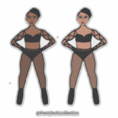 Black  Criss Cross Dancers シール (正面)