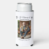 Black Cross and Poem Photo Memorial スリム缶クーラー (Seltzer正面)