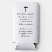 Black Cross and Poem Photo Memorial スリム缶クーラー (裏面)