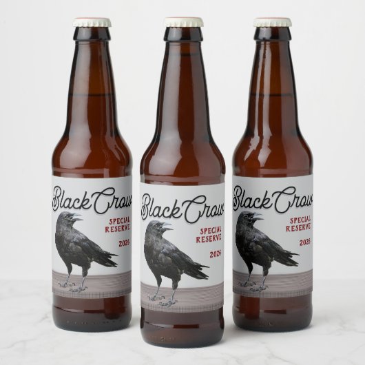 Black Crow Brand Bottle Label ビールラベル (ボトル)
