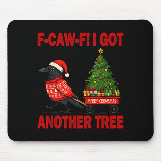 Black Crow F-caw-f Funny Bird Merry Crowstmas Adul マウスパッド (正面)