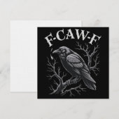 Black Crow F-Caw-F Funny Black Bird Moon Gothic 招待状 (正面/裏面)