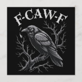 Black Crow F-Caw-F Funny Black Bird Moon Gothic 招待状 (正面)