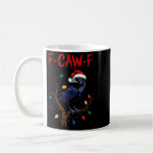 Black Crow, F-caw-f Meme Black Bird With Santa Hat コーヒーマグカップ (左)
