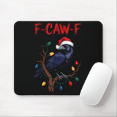 Black Crow, F-caw-f Meme Black Bird With Santa Hat マウスパッド (マウス)