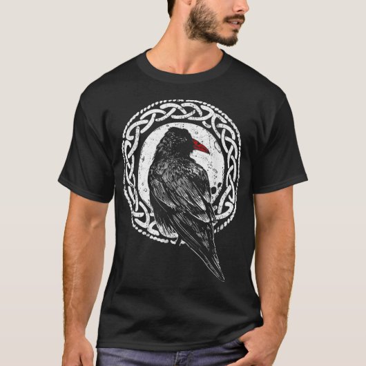 Black Crow Mystical Raven at Full Moon Tシャツ (正面)